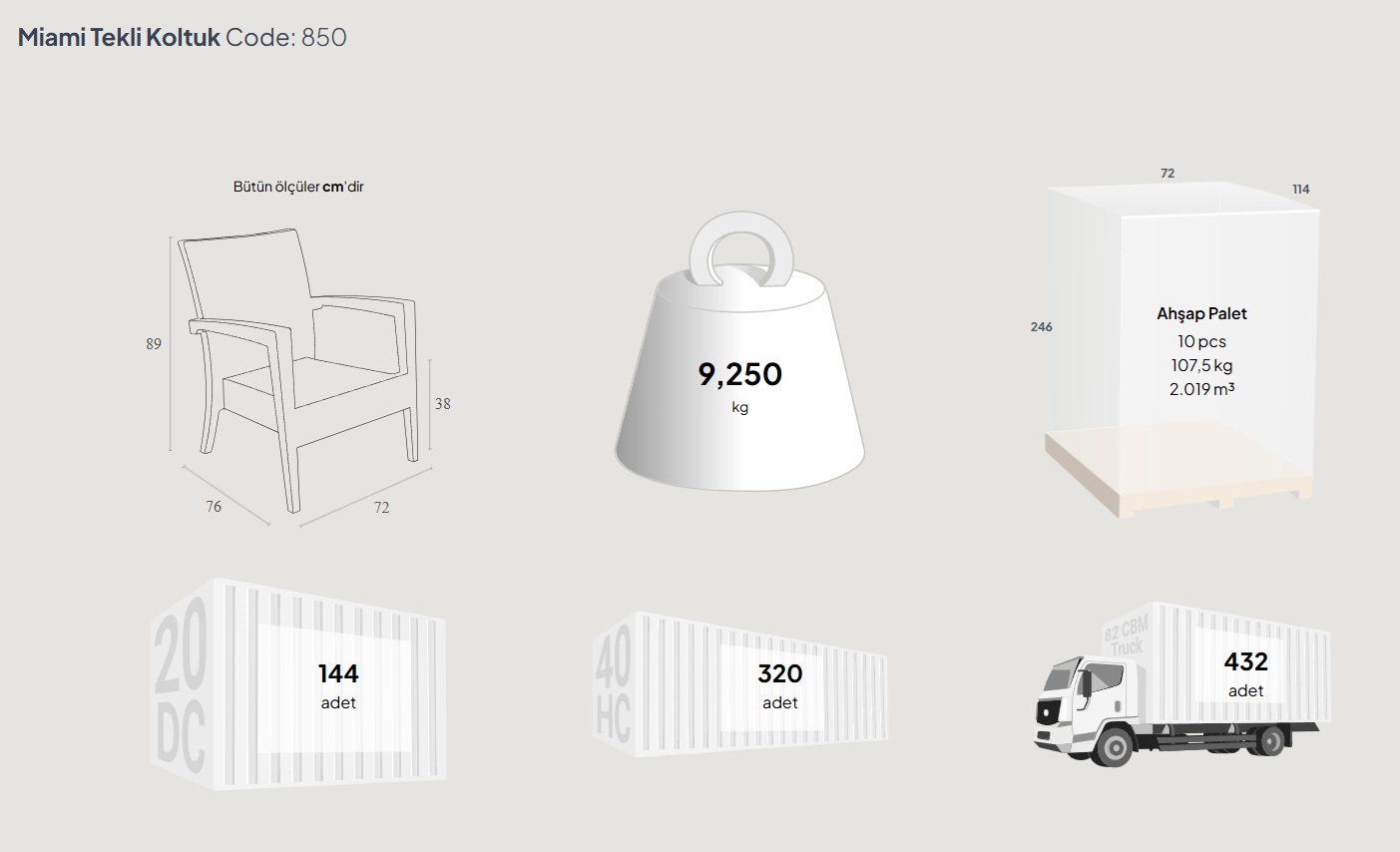 850 MIAMI TEKLİ KOLTUK